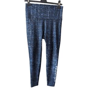Peloton wear it to heart workout pants checked blue pattern in size large